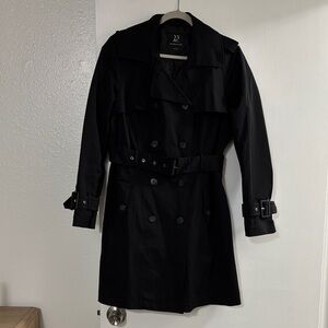 Black Double-Breasted Trench Coat